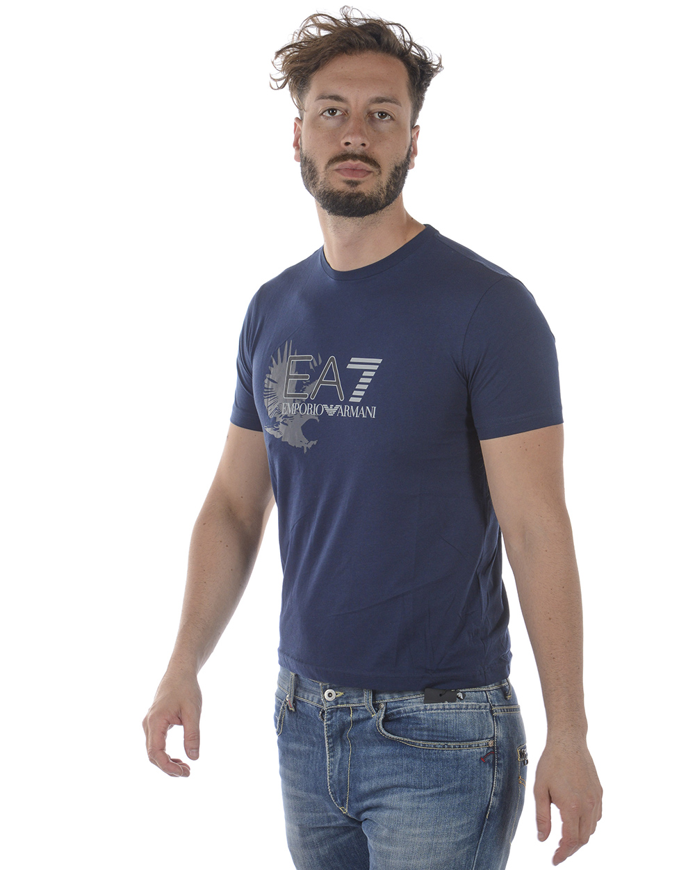 EMPORIO ARMANI 豹柄シャツ Emporio Armani EA7 T-Shirt Sweatshirt Man Blue 3ZPT46PJM9Z