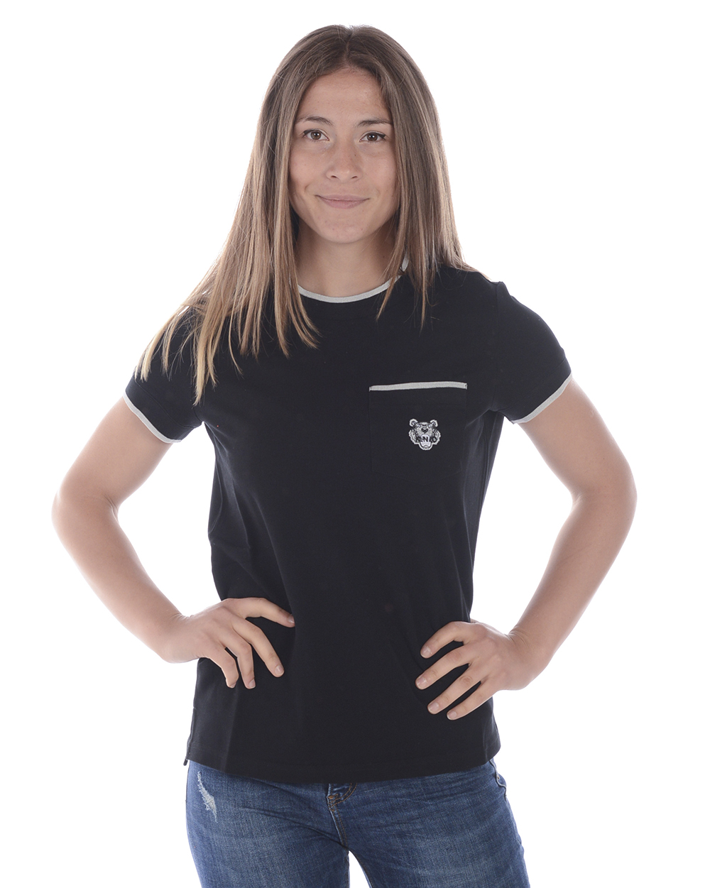 T-shirt Maglietta Kenzo Sweatshirt Cotone Donna Nero 981 2TS858 99